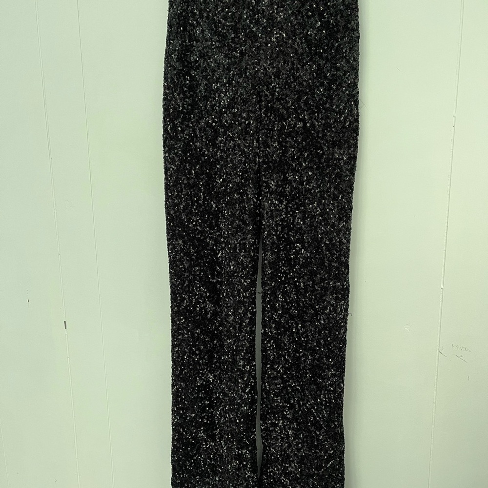 NEW Express Black Sequin Women's High Rise Trouser Pants Size XS - Picture 6 of 12